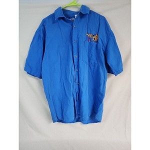 Toon Time Rocky And Bullwinkle Button Up Short Sleeve Shirt Size Medium